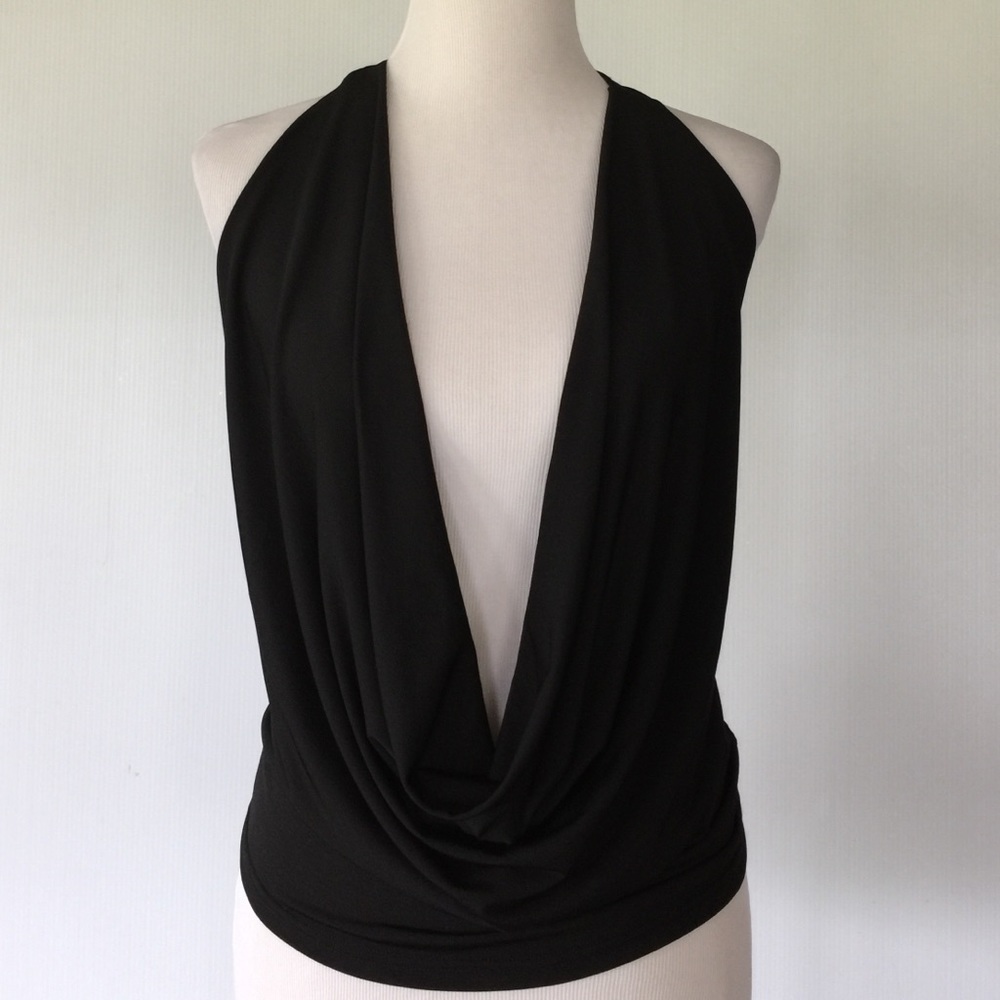 PATTY COWL NECK BACKLESS HALTER TOP